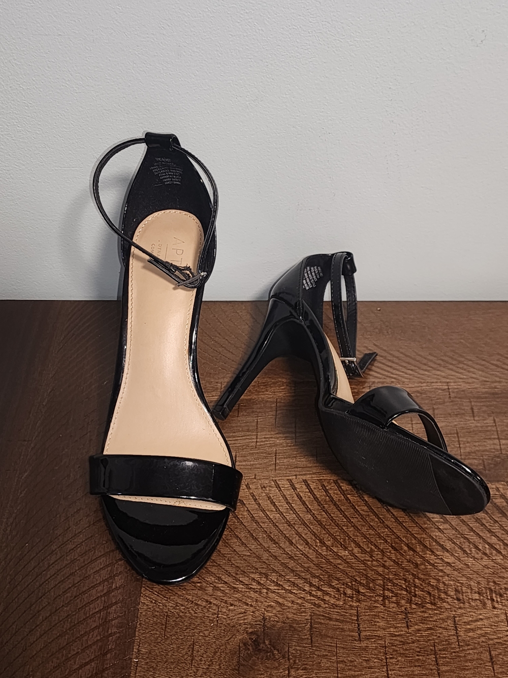 Apt. 9 Black Patent Ankle-Strap Stiletto Heels